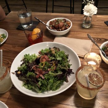 Hundred Proof - Italian chop salad, potatoes bravas, mezcal margaritas, and negroni. - San Diego, CA