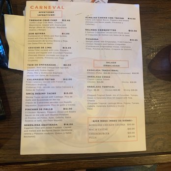 Carneval - Menú - Latin American Near Me - Brooklyn, New York
