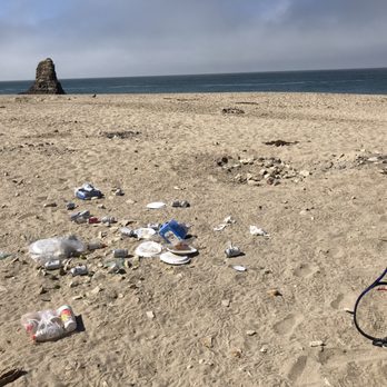 Davenport Beach - Blown party debris! Morning after the night before - Beaches Near Me - Davenport, California