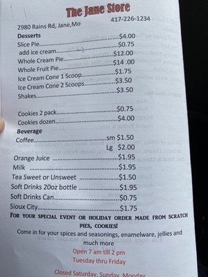Menu photo 4 The Jane Store Pineville, MO