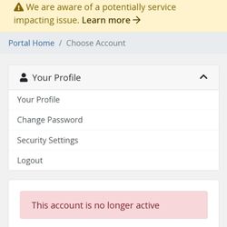 Sardis Telecom - Disabled account