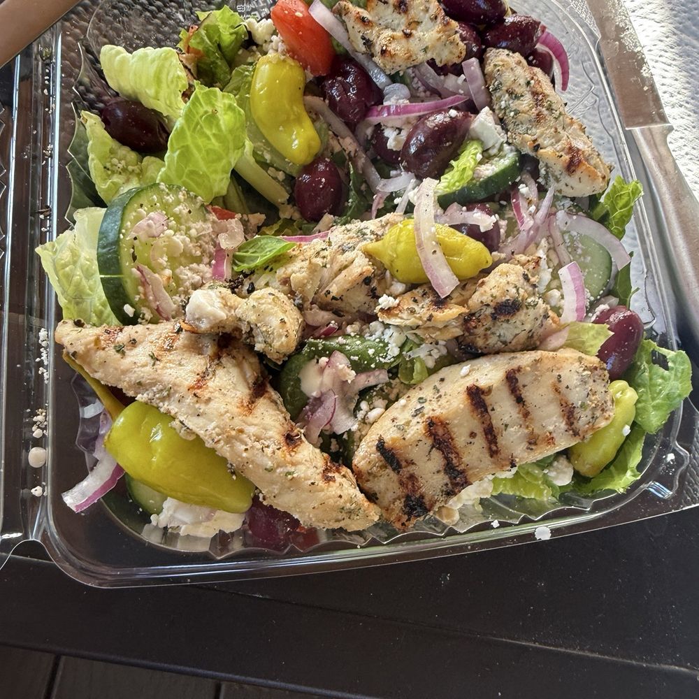 Nelly's Kitchen - This is tonight's dinner Greek salad with grilled chicken. This is after several bites. I was so hungry. I couldn't wait. - Pizza Near Me - Haverhill, Massachusetts Nelly's Kitchen - This is tonight's dinner Greek salad with grilled chicken. This is after several bites. I was so hungry. I couldn't wait. - Pizza Near Me - Haverhill, Massachusetts