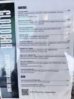Menu photo 3 CloudBar - 360 CHICAGO Chicago, IL Menu photo 3 CloudBar - 360 CHICAGO Chicago, IL