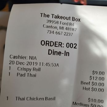 The Takeout Box - Good food for a cheap price!!! Crispy roll Padthai beef hot Basil chicken with white rice - Asian Fusion Near Me - Canton, Michigan The Takeout Box - Good food for a cheap price!!! Crispy roll Padthai beef hot Basil chicken with white rice - Asian Fusion Near Me - Canton, Michigan