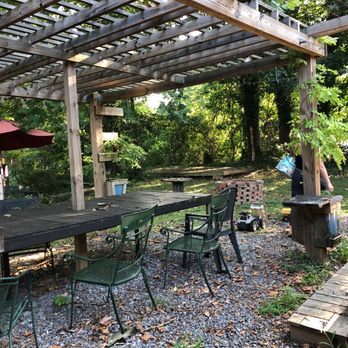 Round Earth Roasters - Outdoor back patio seating - Coffee & Tea Near Me - Asheville, North Carolina