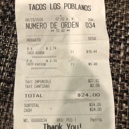 Receipt shows $24 total, but was charged $27.42 on ApplePay. Receipt shows $24 total, but was charged $27.42 on ApplePay.