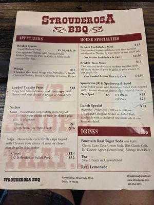 Menu photo 1 Strouderosa BBQ Dallas, TX Menu photo 1 Strouderosa BBQ Dallas, TX