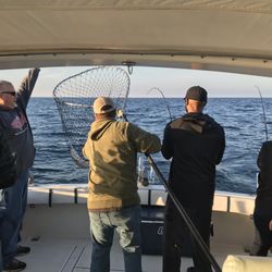 Finpower Charters - Landing one and reeling two!