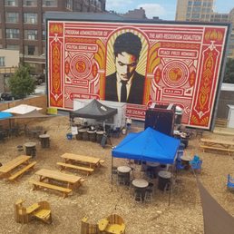 View of beer garten below