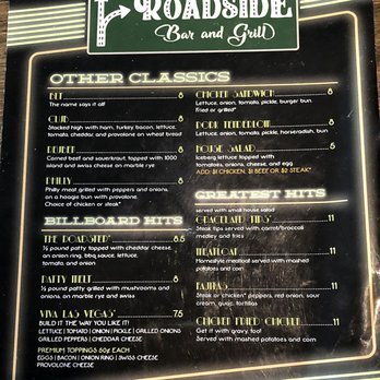 Roadside Bar & Grill - Menu (2 of 2) - Bars Near Me - Belton, Missouri Roadside Bar & Grill - Menu (2 of 2) - Bars Near Me - Belton, Missouri