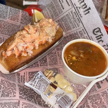 Lobster West - Boss Lobster Roll with Crab Soup - Seafood Near Me - San Diego, California Lobster West - Boss Lobster Roll with Crab Soup - Seafood Near Me - San Diego, California