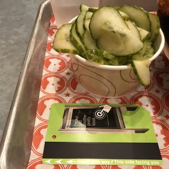 Blue Ribbon Fried Chicken - Absurd "pickled cucumbers" - Metrocard for scale - Chicken Wings Near Me - New York, New York