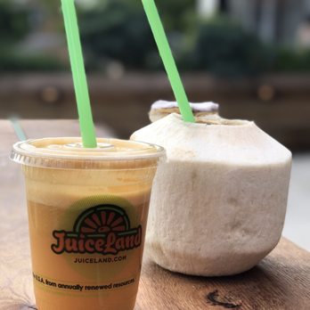 JuiceLand - Valley girl and a fresh coconut - Juice Bars & Smoothies Near Me - Houston, Texas