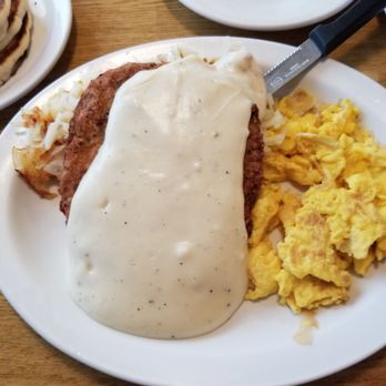 Billie's Cafe - Country fried steak and eggs, comes with a side of hotcakes or toast - Diners Near Me - Brighton, Colorado