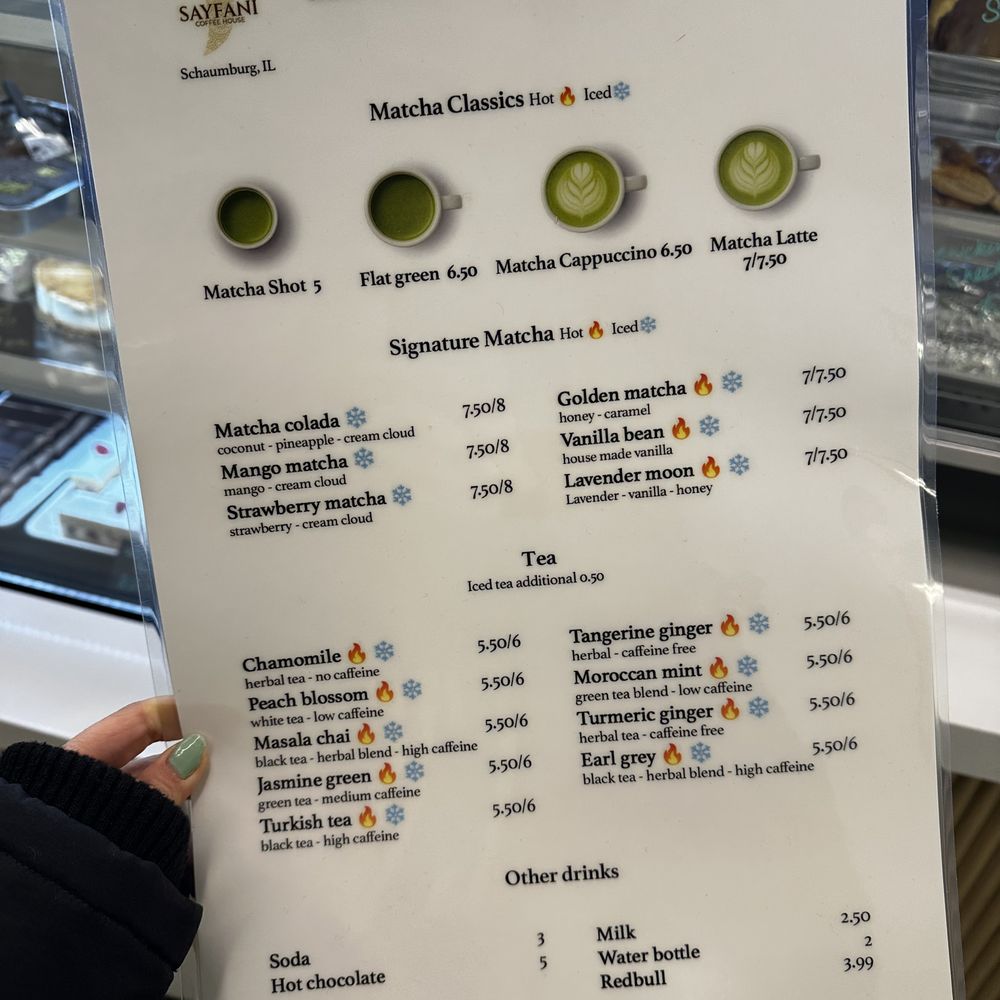 Sayfani Coffee House - menu - Coffee & Tea Near Me - Schaumburg, Illinois Sayfani Coffee House - menu - Coffee & Tea Near Me - Schaumburg, Illinois