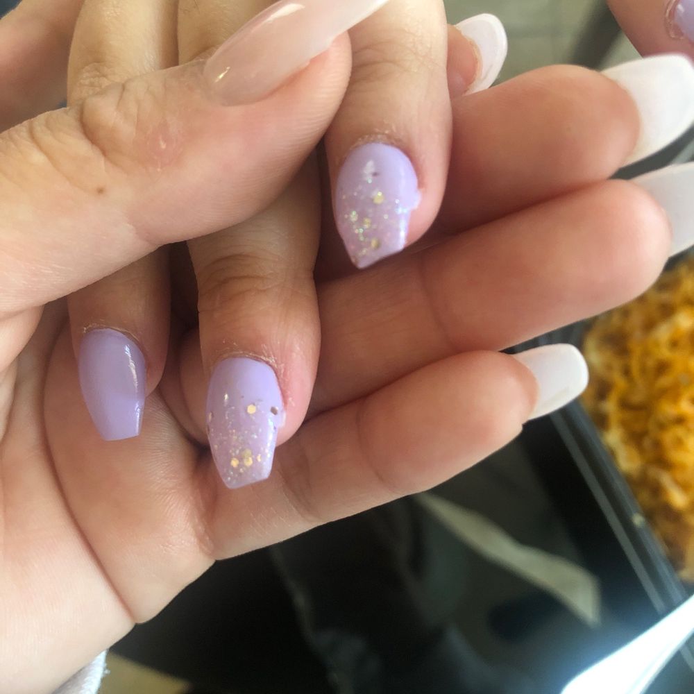 Sweet Nails - This was the design she offered. Didn't even put gel over it so the glitter is already chipping. It's been 30 mins - Nail Salons Near Me - Aurora, Colorado