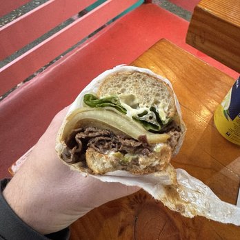 Un Bien - Palomilla Steak sandwich - the onion is thick! - Cuban Near Me - Seattle, Washington Un Bien - Palomilla Steak sandwich - the onion is thick! - Cuban Near Me - Seattle, Washington