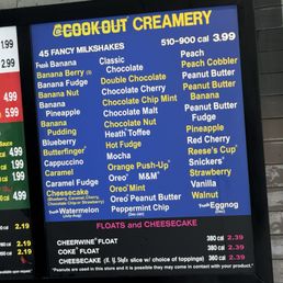 Cookout Milkshake Options Cookout Milkshake Options