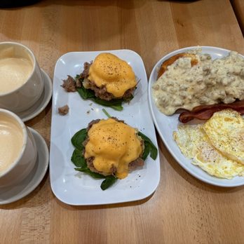 Ruby Slipper Central Business District - Lattes, eggs cochon Bennie's, biscuits and gravy, eggs and bacon. - Breakfast & Brunch Near Me - New Orleans, Louisiana
