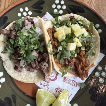 Cielito - 1 taco Al pastor and one carne asada taco - Mexican Near Me - Providence, Rhode Island