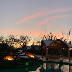 Edmond Deck and Patio - Pergola at night