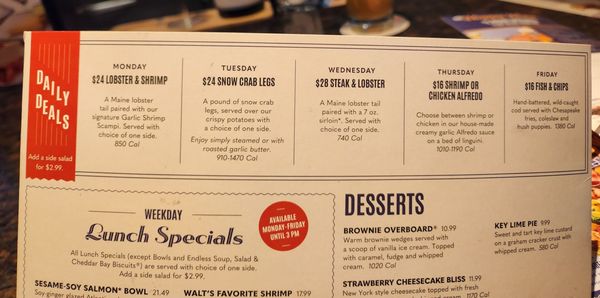 Menu photo 7 Red Lobster Salinas, CA