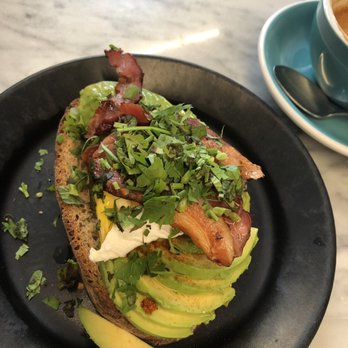 O Coffeeshop - Avocado toast with poached egg and bacon - Cafes Near Me - Paris, 75