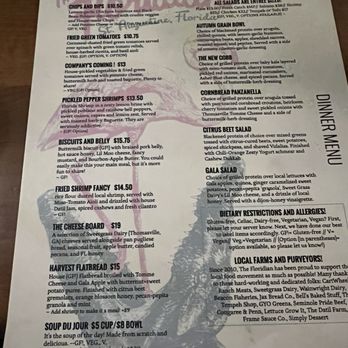 The Floridian - Menu - Southern Near Me - Saint Augustine, Florida