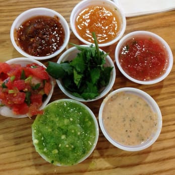 Taco Cabana - A little bit of all the salsas - Mexican Near Me - Irving, Texas Taco Cabana - A little bit of all the salsas - Mexican Near Me - Irving, Texas
