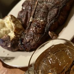 Krapils Steakhouse & Patio - 42 oz porterhouse and an old fashioned