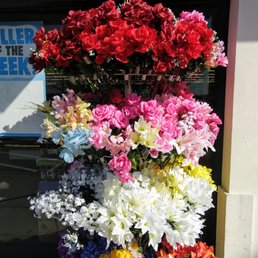Obligatory fake flowers outside the door
