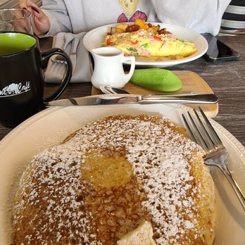 Estimes Cafe - In love with pancakes at Estime's Cafe and pay no mind to a girl who took more bite than she could chew, cos her Western Omellet was fire! - Breakfast & Brunch Near Me - Colonia, New Jersey