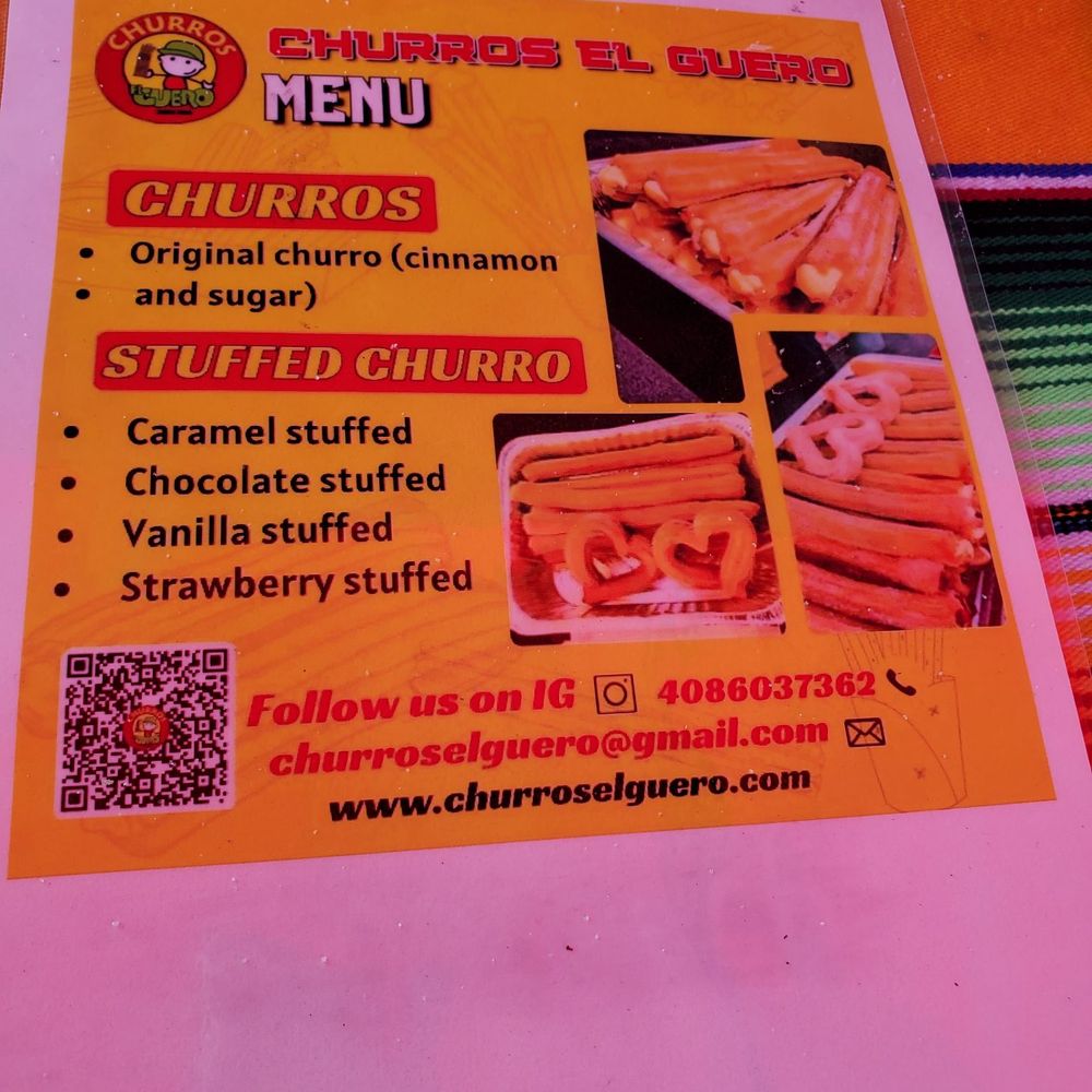 Churros El Guero - Menu - Desserts Near Me - San Jose, California Churros El Guero - Menu - Desserts Near Me - San Jose, California