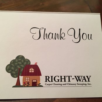 Right Way - And a cute thank you note! - Carpet Cleaning Near Me Right Way - And a cute thank you note! - Carpet Cleaning Near Me