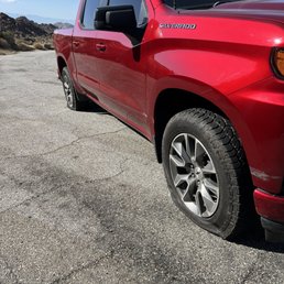 Both tires blown on a sketchy mountain road Both tires blown on a sketchy mountain road