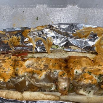 Gilben's Bakery - Shrimp po boy with buttery garlic bread, cheese, sautéed onions and special sauce. - Bakeries Near Me - Philadelphia, Pennsylvania