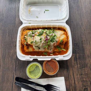 La Chingona - Stuffed poblano pepper with the batter! It Rice and beans melted cheese cilantro red onion and housemade red sauce - Mexican Near Me - Seattle, Washington La Chingona - Stuffed poblano pepper with the batter! It Rice and beans melted cheese cilantro red onion and housemade red sauce - Mexican Near Me - Seattle, Washington