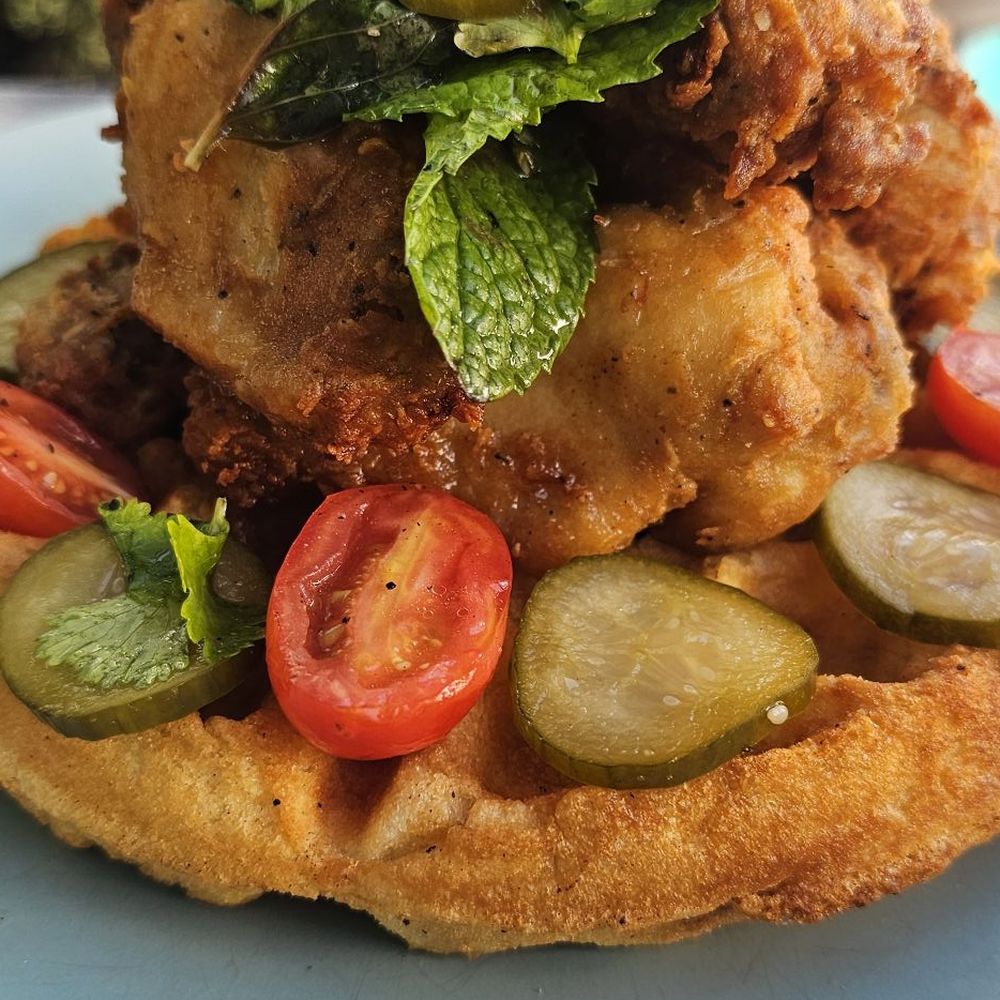 ATTITUDE CAFE - Bomb-ass chicken and waffles!!!! I don't know what they marinate that chicken in, but it's awesome sauce!!! - Breakfast & Brunch Near Me - Los Angeles, California ATTITUDE CAFE - Bomb-ass chicken and waffles!!!! I don't know what they marinate that chicken in, but it's awesome sauce!!! - Breakfast & Brunch Near Me - Los Angeles, California