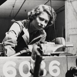 Queen Elizabeth - HRH Princess Elizabeth of York, future Queen Elizabeth II, British Army truck mechanic and driver.