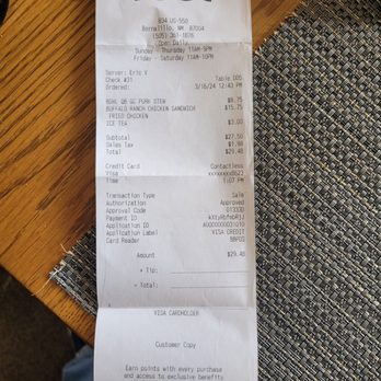 Bosque North - My receipt. - Breweries Near Me - Bernalillo, New Mexico