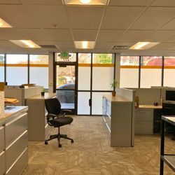 Privacy glass graphics create a professional look while adding privacy, branding, and comfort without blocking natural light.