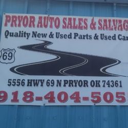 Pryor Auto Sales and Salvage - Sign