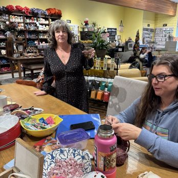 Yarn Refuge - Crochet instructor Sasha and Christina, knitter of 2 years, working on a hat to match a cowl she made. Julie A - Knitting Supplies Near Me - Reno, Nevada Yarn Refuge - Crochet instructor Sasha and Christina, knitter of 2 years, working on a hat to match a cowl she made. Julie A - Knitting Supplies Near Me - Reno, Nevada