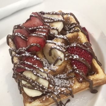 Omelet Bar - Kids size Choco Hazelnut waffles (came w/ cookie, fries or fruit) - Breakfast & Brunch Near Me - Orlando, Florida Omelet Bar - Kids size Choco Hazelnut waffles (came w/ cookie, fries or fruit) - Breakfast & Brunch Near Me - Orlando, Florida