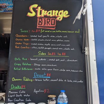 Starland Yard - Strange Bird menu. Sunday lunch 2022-04-17 - Food Trucks Near Me - Savannah, Georgia