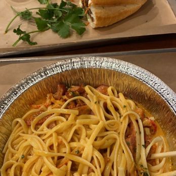 Nguyen's Kitchen - Crawfish Pasta and Bulgogi Short Rib Steak Sandwich - Vietnamese Near Me - Orange, California