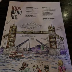 Three Lions Pub - They let us color the kids menus.