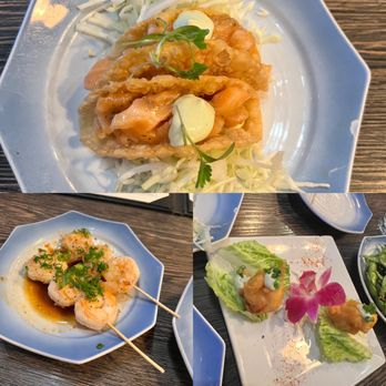 Japaneiro - Salmon tacos, shrimp kushiyaki and that sauce! Chilean sea bass wraps - Asian Fusion Near Me - Las Vegas, Nevada