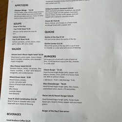 Bluebird Cafe - Menu