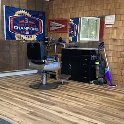 Ramsdell's Barber Shop - Spartan barbering area.